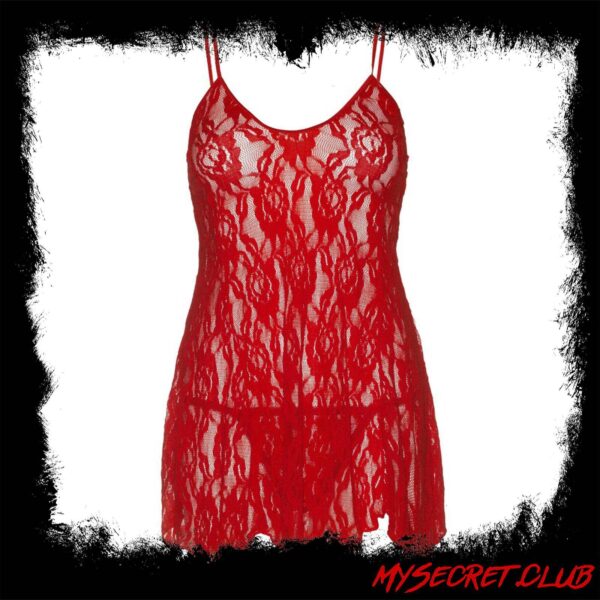 Leg Avenue Rose Lace Flair Chemise Red