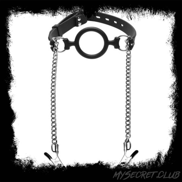 Mutiny Silicone O Ring Gag Plus Nipple Clamps