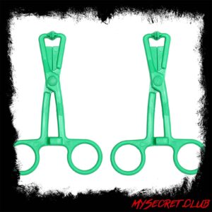 Green Scissor Nipple Clamps With Metal Chain