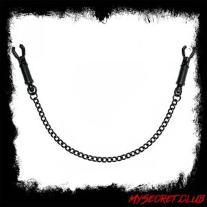 Black Metal Adjustable Nipple Clamps With Chain