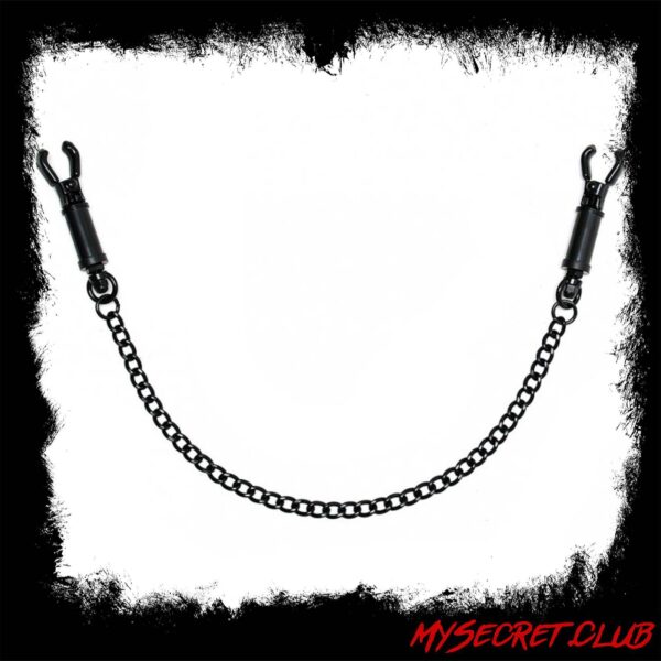 Black Metal Adjustable Nipple Clamps With Chain