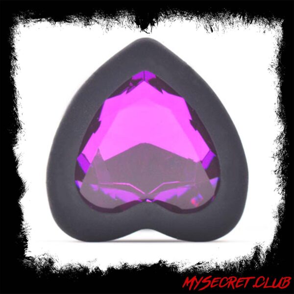 Small Heart Shaped Diamond Base Black Butt Plug