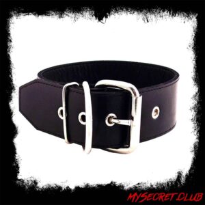 Rouge Garments 50mm Plain Black Leather Collar