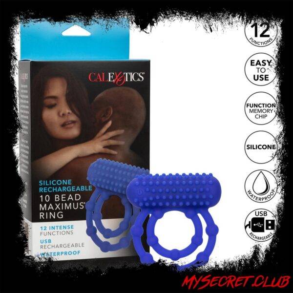 10 Bead Maximus Rechargeable Cock Ring