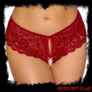 Cottelli Crotchless Panty Red