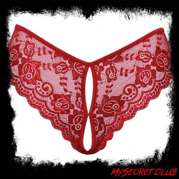 Cottelli Crotchless Panty Red