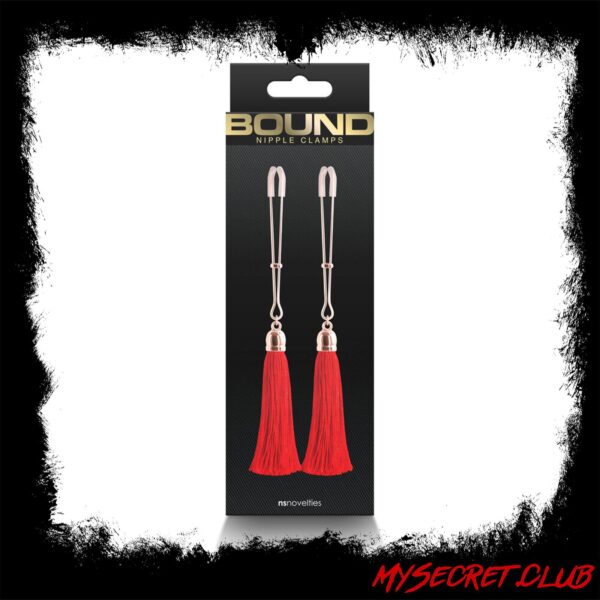 Bound Nipple Clamps Red Tassel