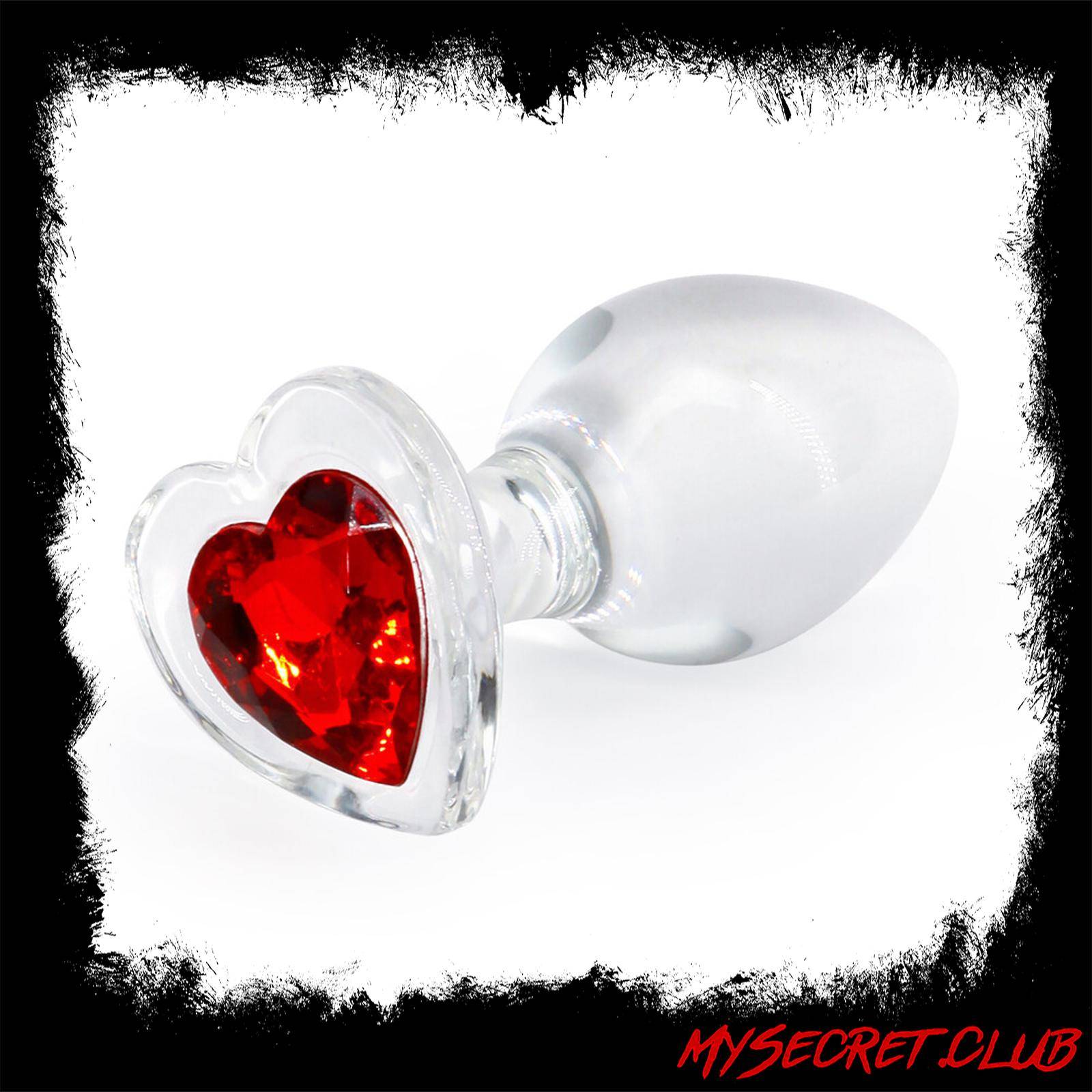 Crystal Desires Glass Heart Medium Butt Plug