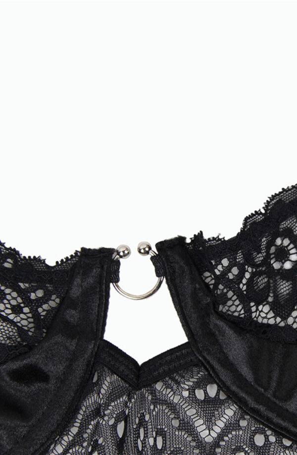 YesX Lace Body with a Delicate Satin Bow Body