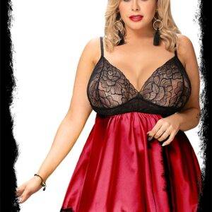 YesX Red Satin Babydoll & Blindfold