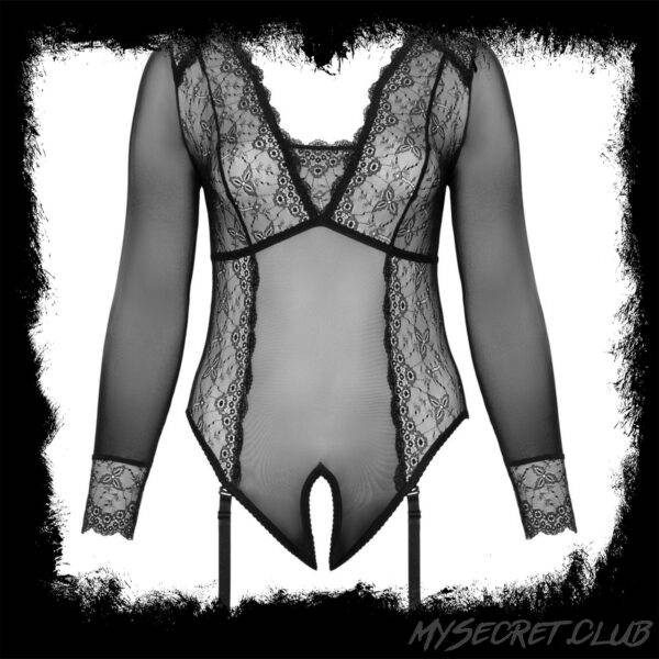 Cottelli Curves Long Sleeved Crotchless Body