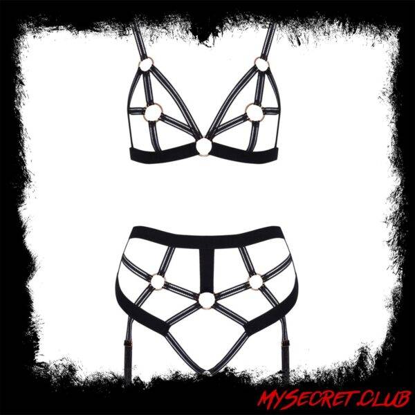Bondage Strappy Bra Set