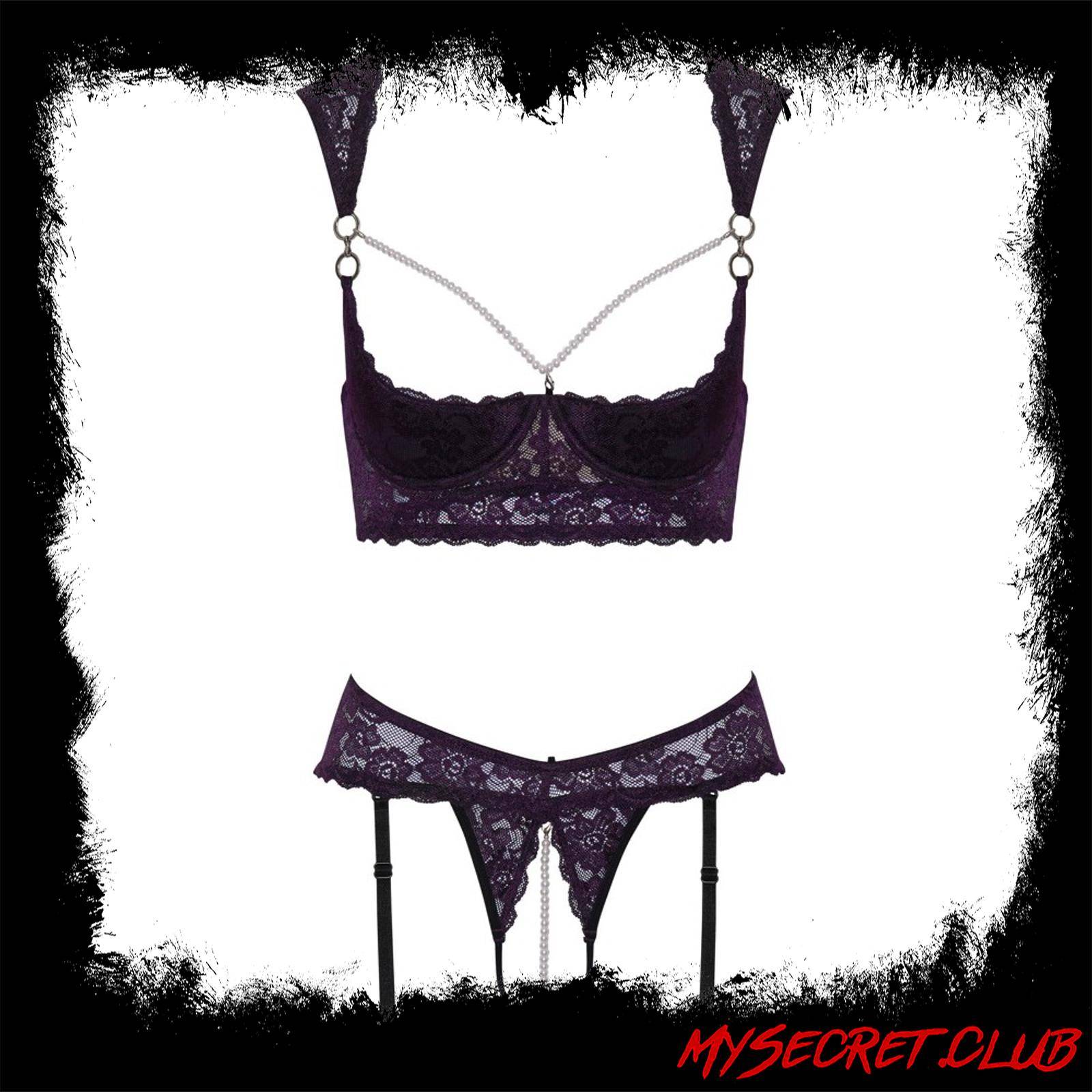 Cupless and Crotchless Bra Set