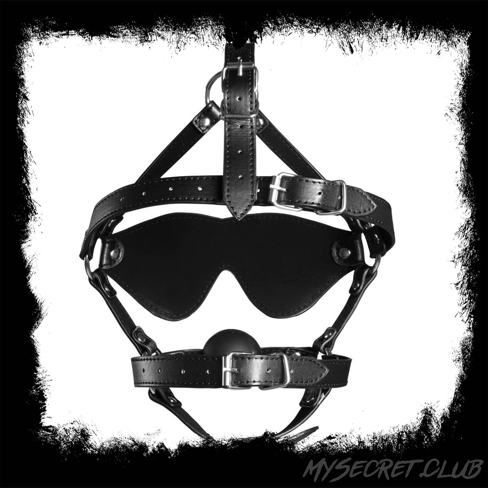 Ouch Xtreme Blindfolded Harness With Solid Ball Gag