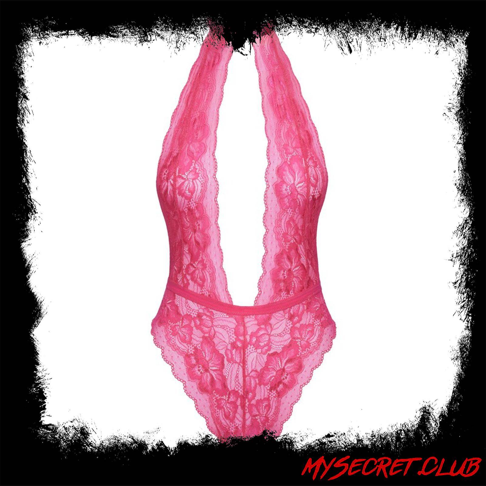 Kissable Halterneck Lace Body Pink