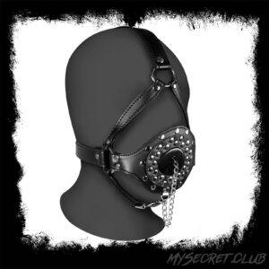 Open Mouth Gag Head Harness with Plug Stopper