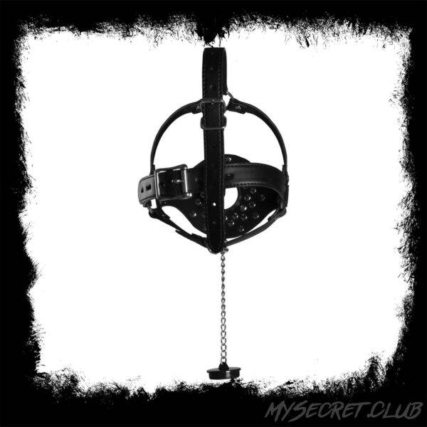 Open Mouth Gag Head Harness with Plug Stopper
