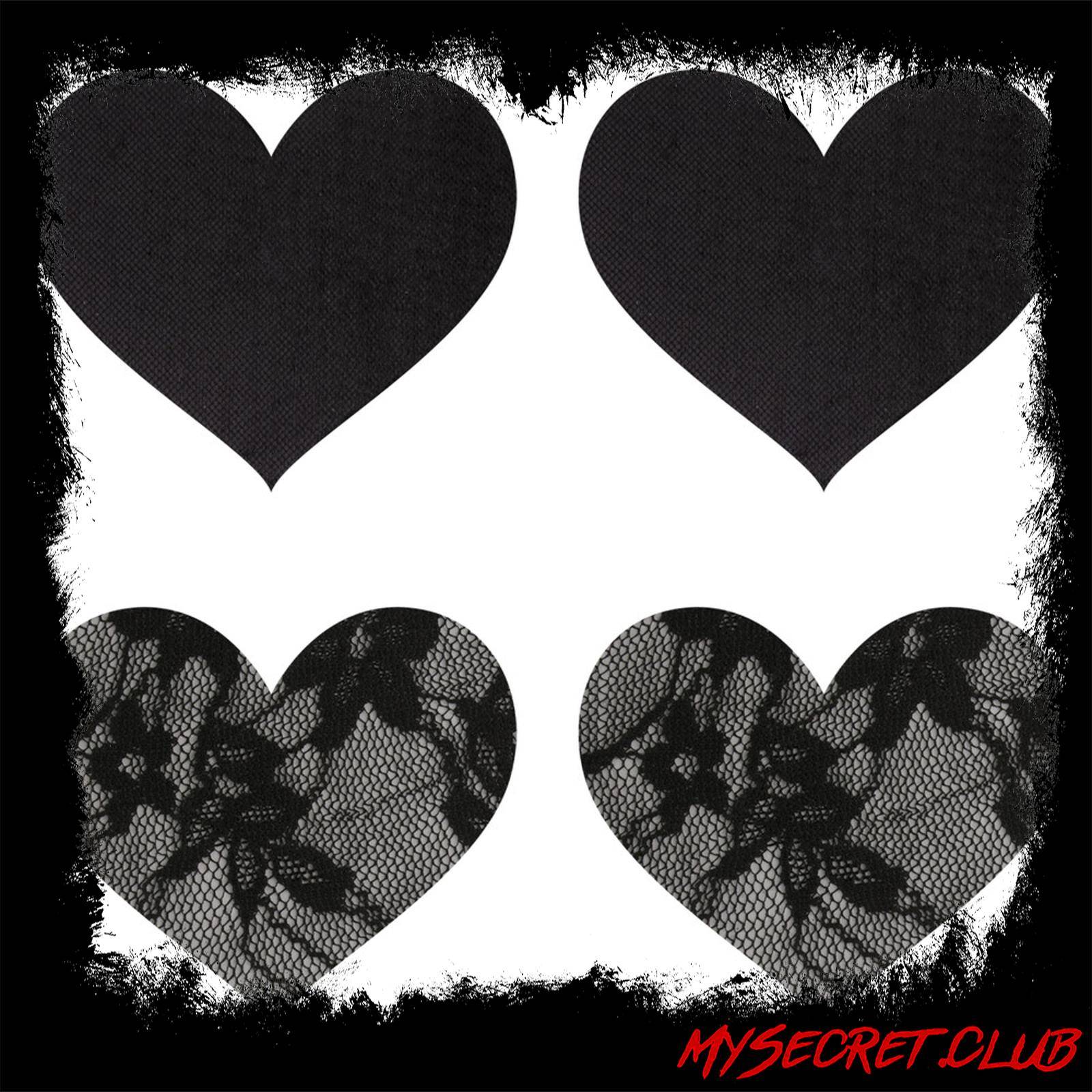 Peekaboo Pasties Satin and Lace Hearts