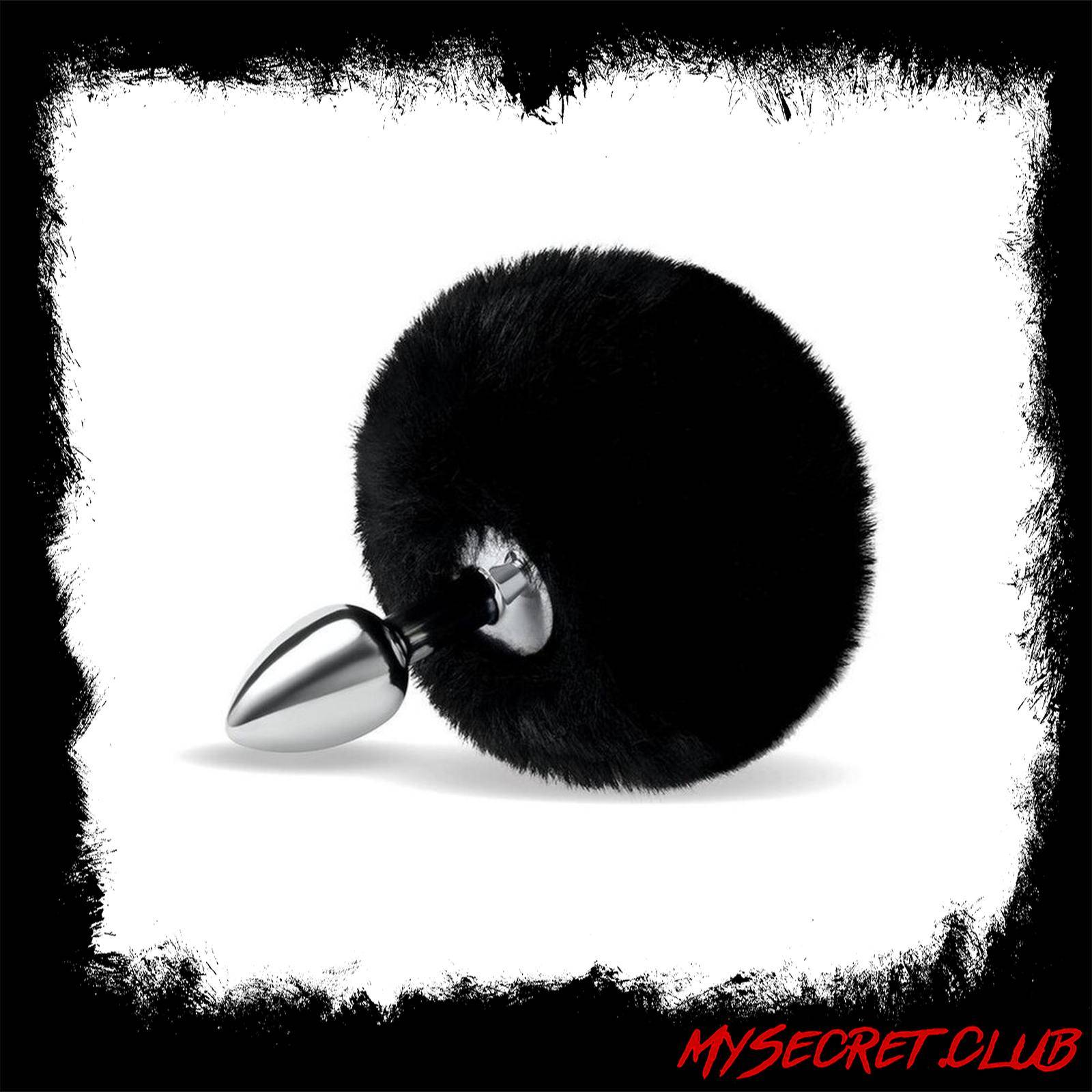 Furry Tales Black Bunny Tail Butt Plug