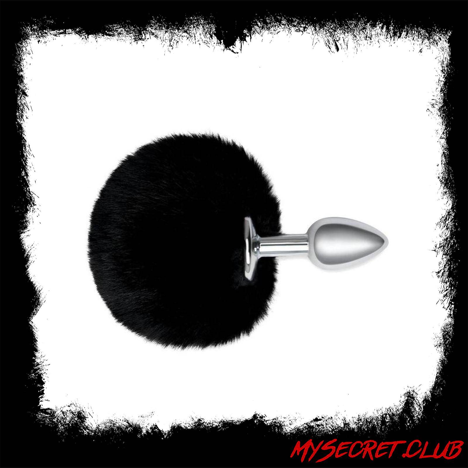 Furry Tales Black Bunny Tail Butt Plug