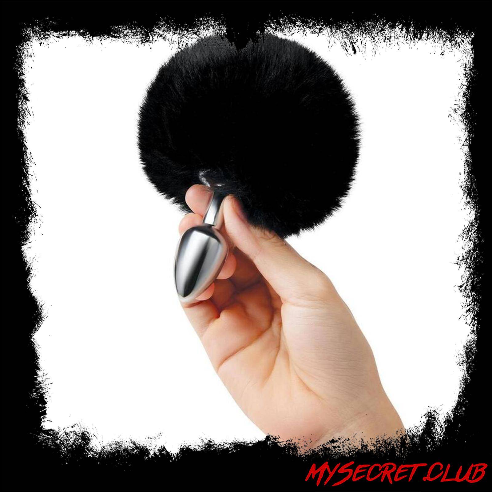 Furry Tales Black Bunny Tail Butt Plug