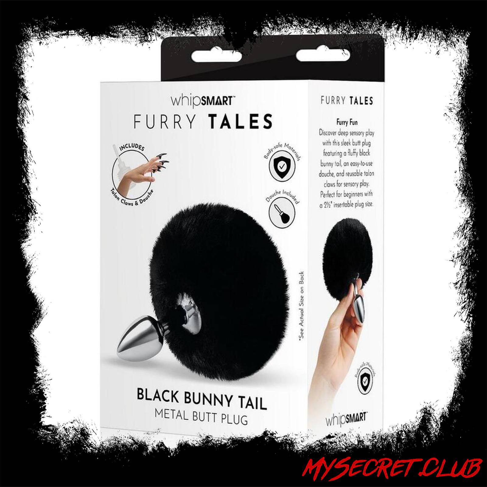 Furry Tales Black Bunny Tail Butt Plug