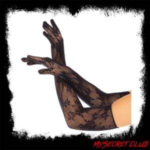 Leg Avenue Opera Floral Gloves Black