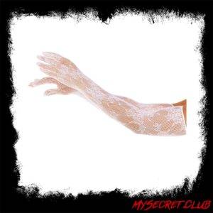 Leg Avenue Opera Floral Gloves White