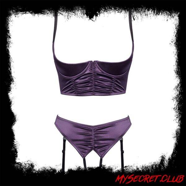 Cottelli Satin Quarter Cup Bra Set