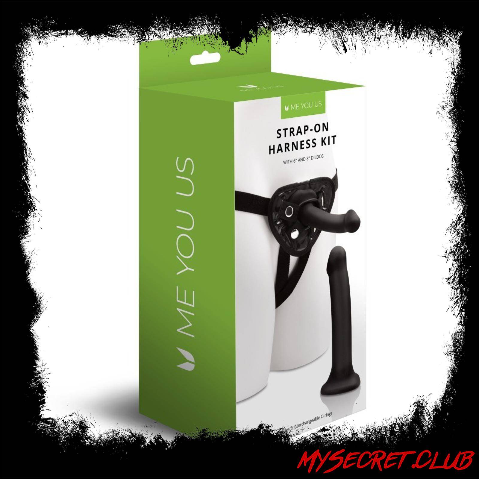 Me You Us Strap On Harness Kit With 6 And 8 Inch Dildos