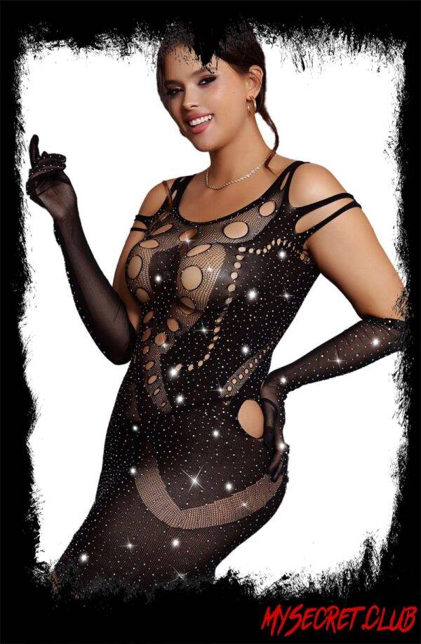 YesX Sparkly Black Dress One Size Plus