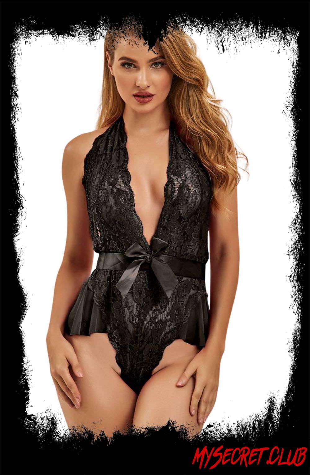 YesX Black Lacey Teddy